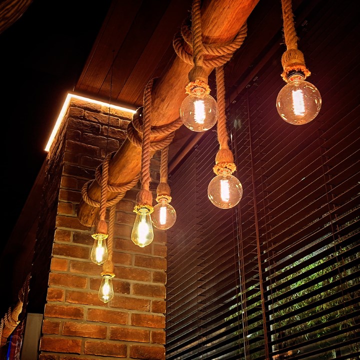 Warm lamps in Chișinău bar